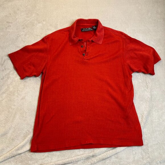 Axis Golf Collections Mens Red Polo Shirt M Short Sleeve Button-Up - Picture 8 of 8
